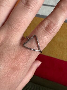 Handmade Minimalist Open Triangle Sterling Silver Ring - Women's Jewelry
